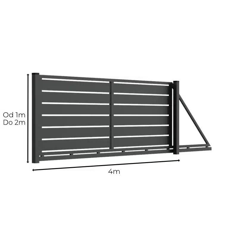 Brama wjazdowa przesuwana B23 długość 4m 3D - Sklep Pajak Ogrodzenia Brama wjazdowa przesuwana B23 długość 4m 3D