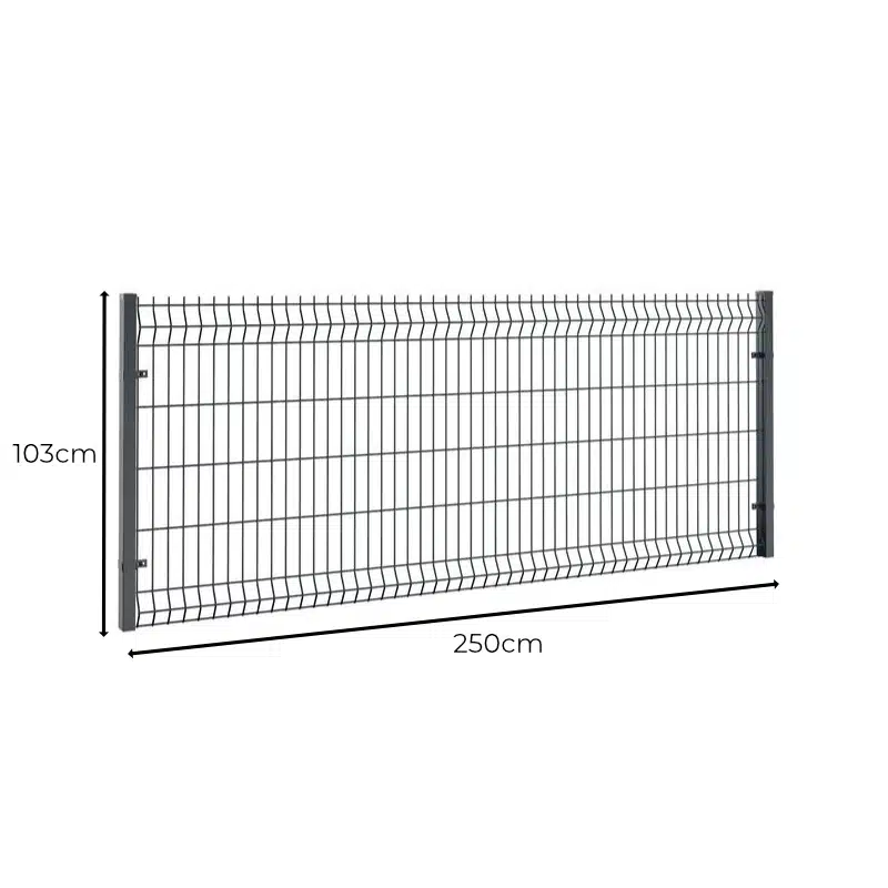 Ogrodzenie panelowe bez podmurówki 103x250cm 3D drut fi5