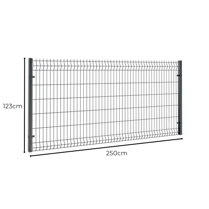 Ogrodzenie panelowe bez podmurówki 123x250cm 3D drut fi4