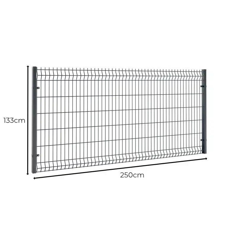 Ogrodzenie panelowe bez podmurówki 133x250cm 3D drut fi5