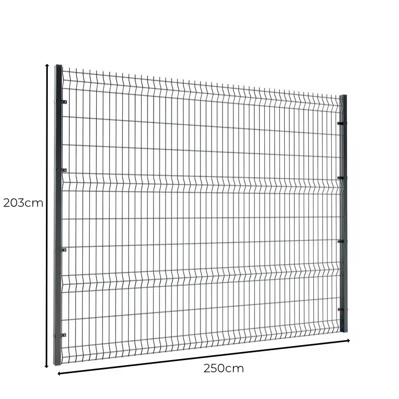 Ogrodzenie panelowe bez podmurówki 203x250cm 3D drut fi4