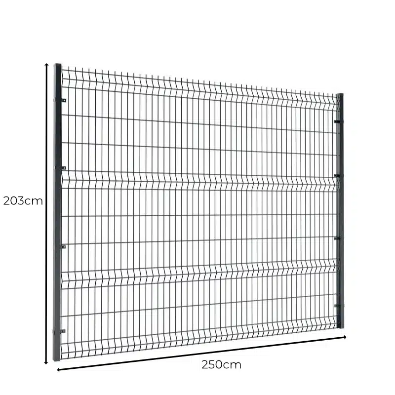 Ogrodzenie panelowe bez podmurówki 203x250cm 3D drut fi5