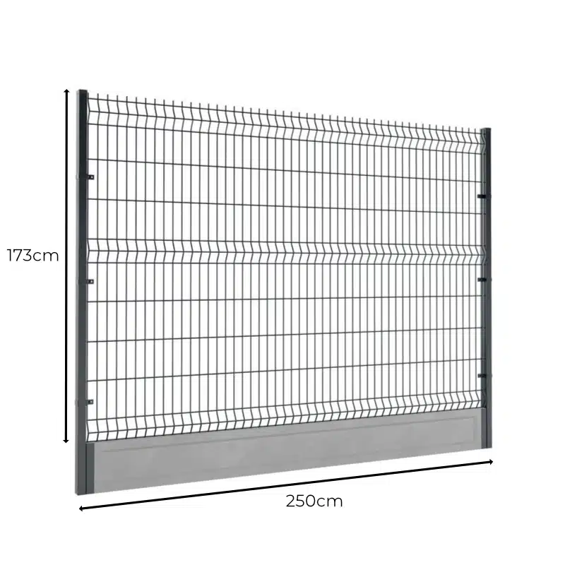 Ogrodzenie panelowe z podmurówką 173x250cm 3D drut fi5