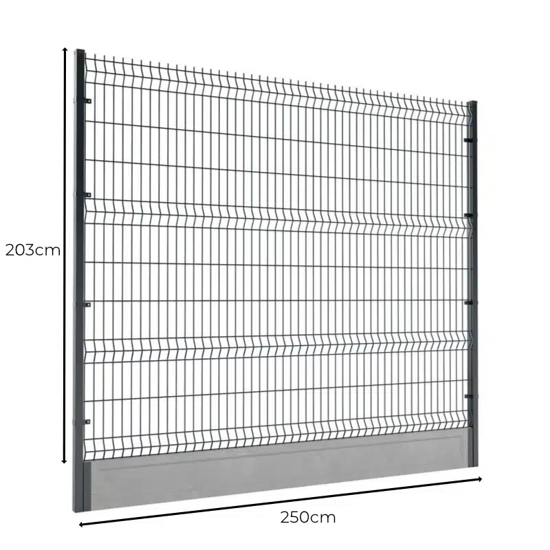 Ogrodzenie panelowe z podmurówką 203x250cm 3D drut fi5